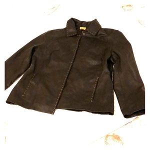 Brown leather jacket